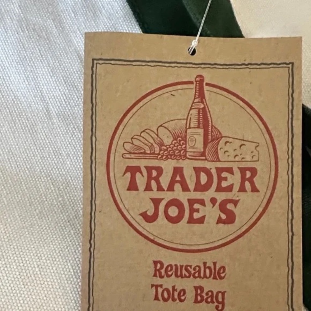 Limited Edition NWT Large Green Trader Joe's TOTE - Picture 4 of 5